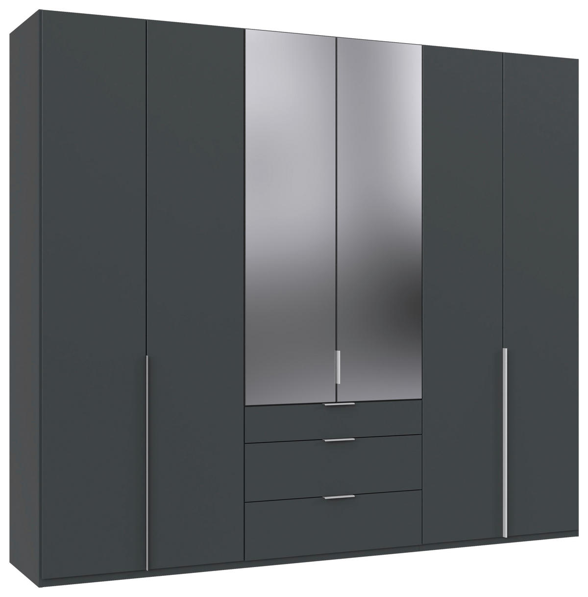 DREHTÜRENSCHRANK in Graphitfarben  - Alufarben/Graphitfarben, Modern, Glas/Holzwerkstoff (270/236/58cm) - MID.YOU