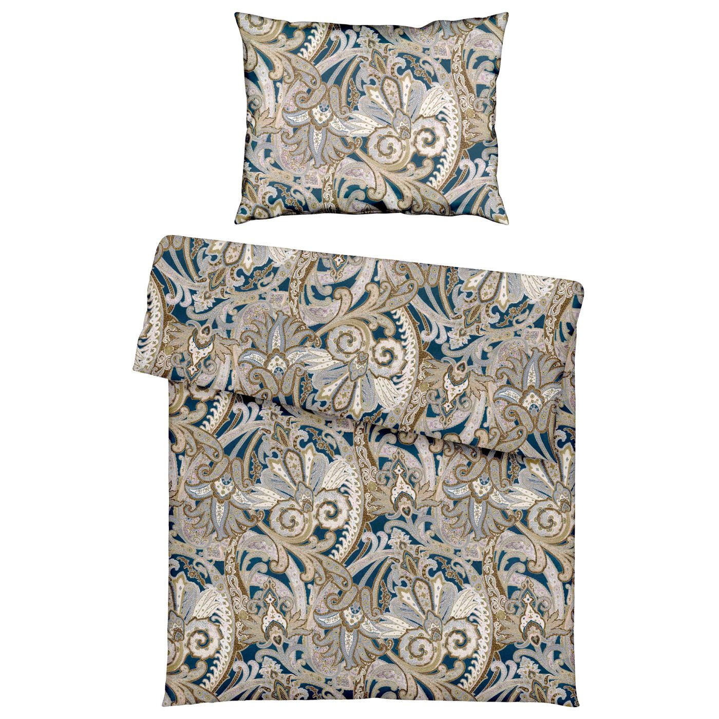 BETTWÄSCHE Atelier Makosatin 140/200 cm  - Blau, Design, Textil (140/200cm) - Estella