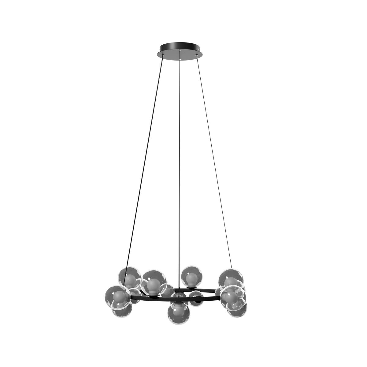 ZÁVESNÉ LED SVIETIDLO, 79,5/150 cm  - čiernohnedá, Design, kov/sklo (79,5/150cm) - Dieter Knoll