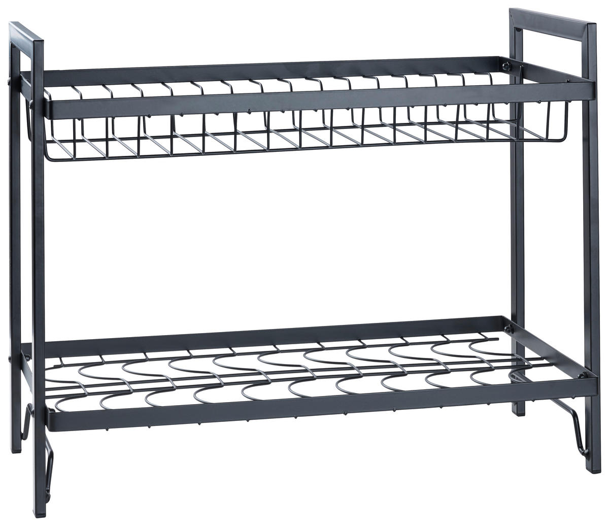 GESCHIRRABTROPFKORB  - Schwarz, Basics, Kunststoff/Metall (52,5/24,5/34cm) - Homeware Profession.