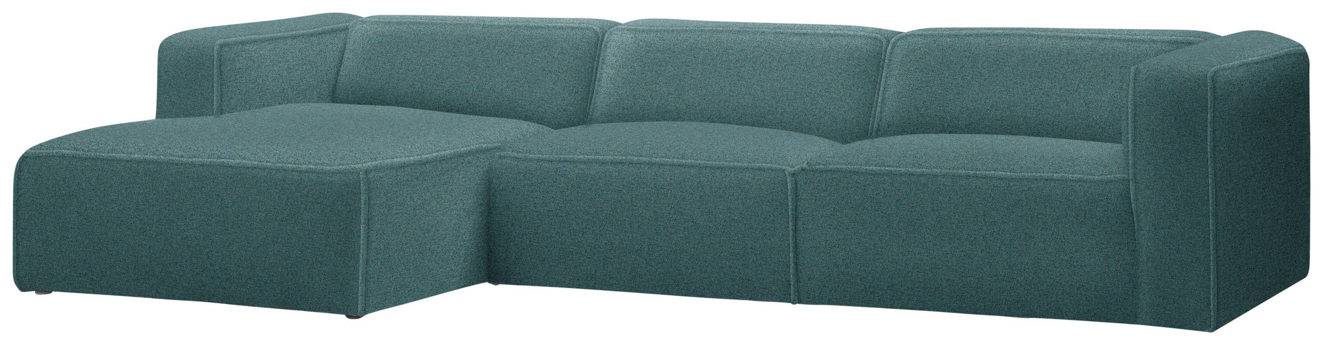 ECKSOFA in Webstoff Petrol  163/332 cm  - Petrol/Schwarz, Design, Kunststoff/Textil (163/332cm) - Stylife