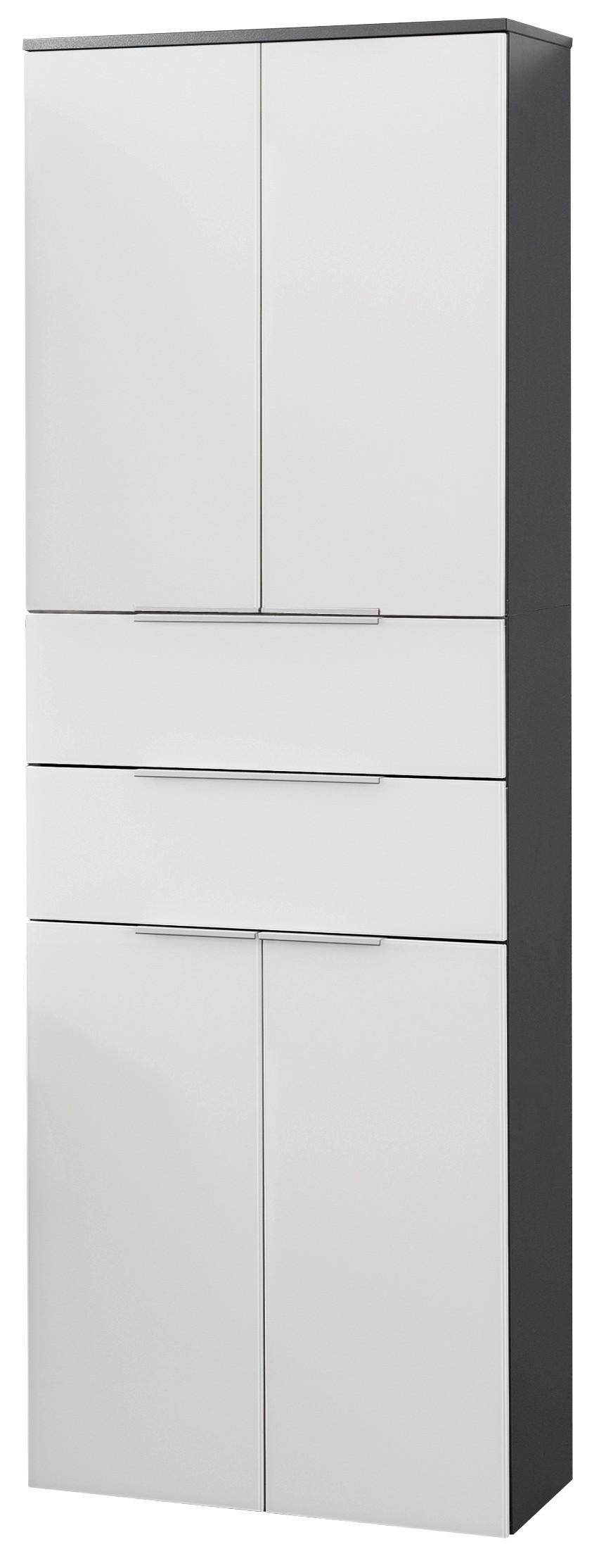 HOCHSCHRANK 61/176/32 cm  - Anthrazit/Silberfarben, MODERN, Glas/Holzwerkstoff (61/176/32cm) - MID.YOU
