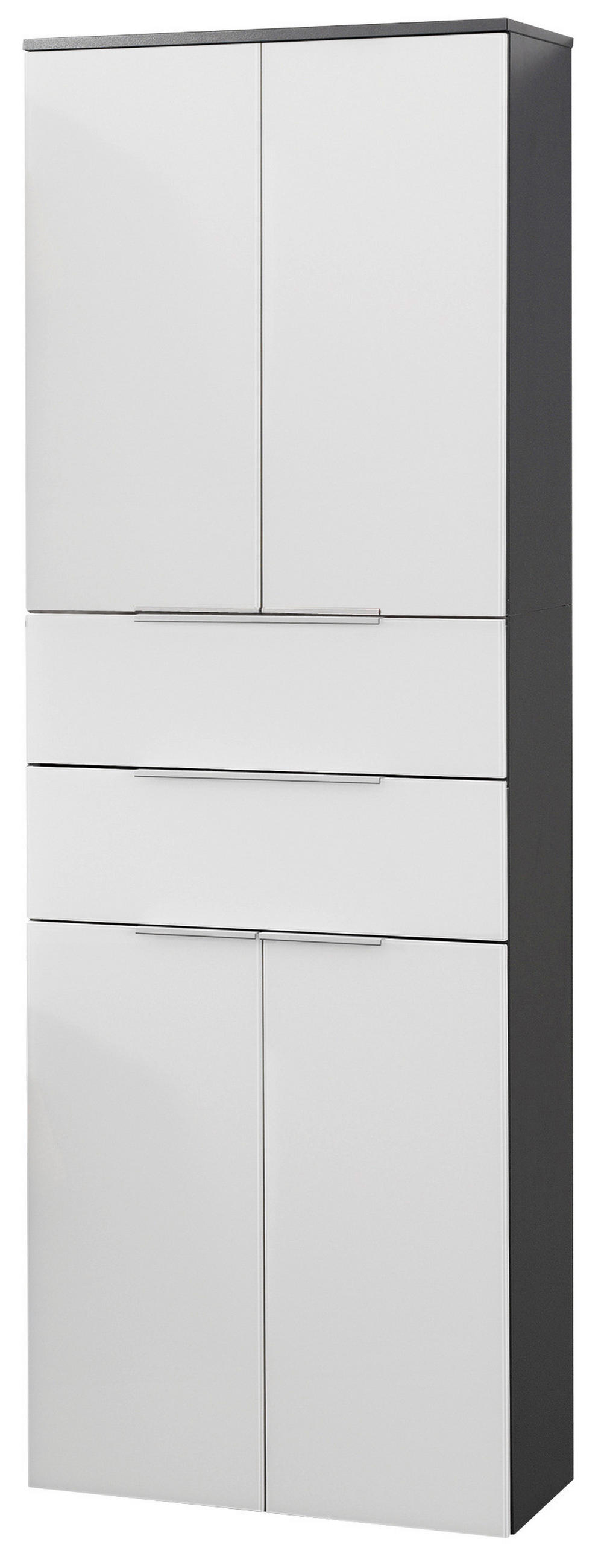 HOCHSCHRANK 61/176/32 cm  - Anthrazit/Silberfarben, MODERN, Glas/Holzwerkstoff (61/176/32cm) - MID.YOU