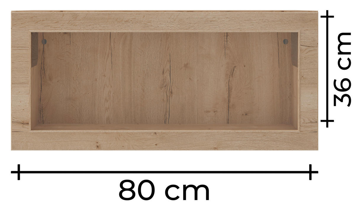 HÄNGESCHRANK 80/36/35 cm  - Eichefarben, MODERN, Glas/Holzwerkstoff (80/36/35cm) - Celina Home