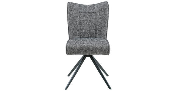 STUHL  in Eisen Webstoff Metall, Textil  - Dunkelgrau/Schwarz, Design, Textil/Metall (49/89/66cm) - Carryhome