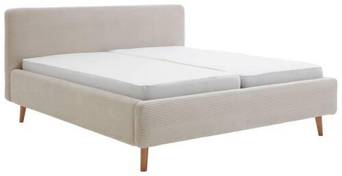 POLSTERBETT gepolstertes Kopfteil, Bettkasten, Lattenroste 180/200 cm  in Beige  - Beige/Naturfarben, Design, Holz/Textil (180/200cm) - Xora