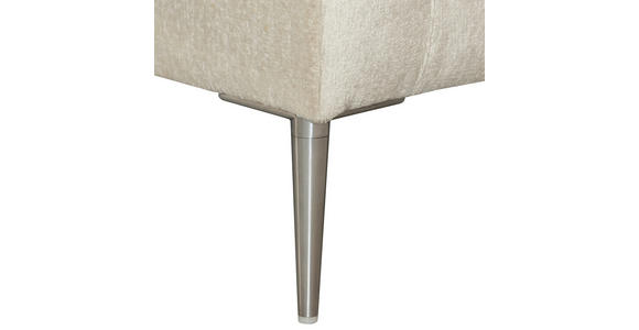 ECKSOFA Beige Chenille - Beige/Silberfarben, KONVENTIONELL, Textil/Metall (284/143cm) - Carryhome