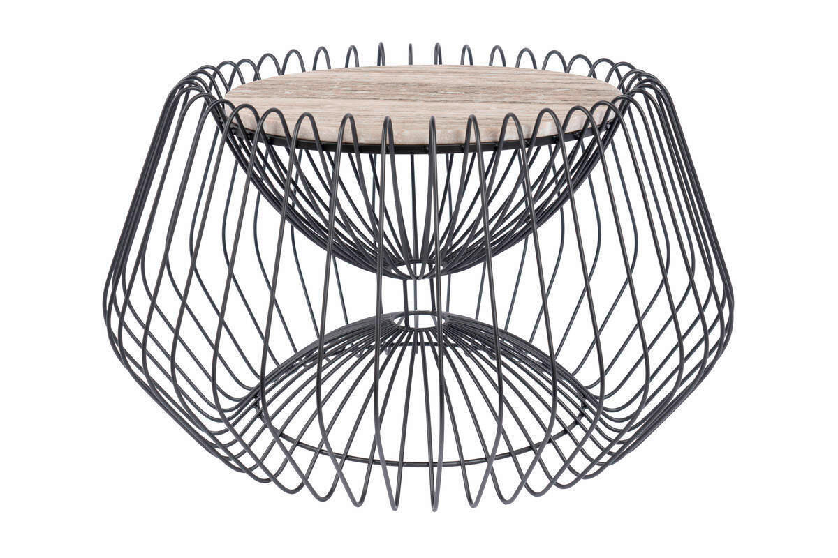 BEISTELLTISCH Metall, Stein 60/60/35 cm  - Schwarz/Braun, Basics, Stein/Metall (60/60/35cm) - Kayoom