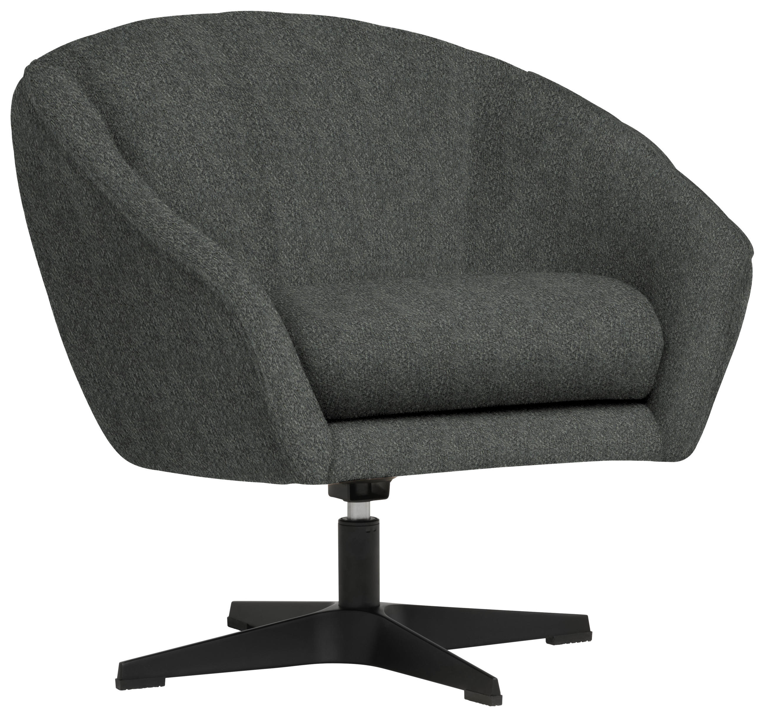 SESSEL in Chenille Anthrazit  - Anthrazit/Schwarz, Design, Textil/Metall (80/78/80cm) - Stylife