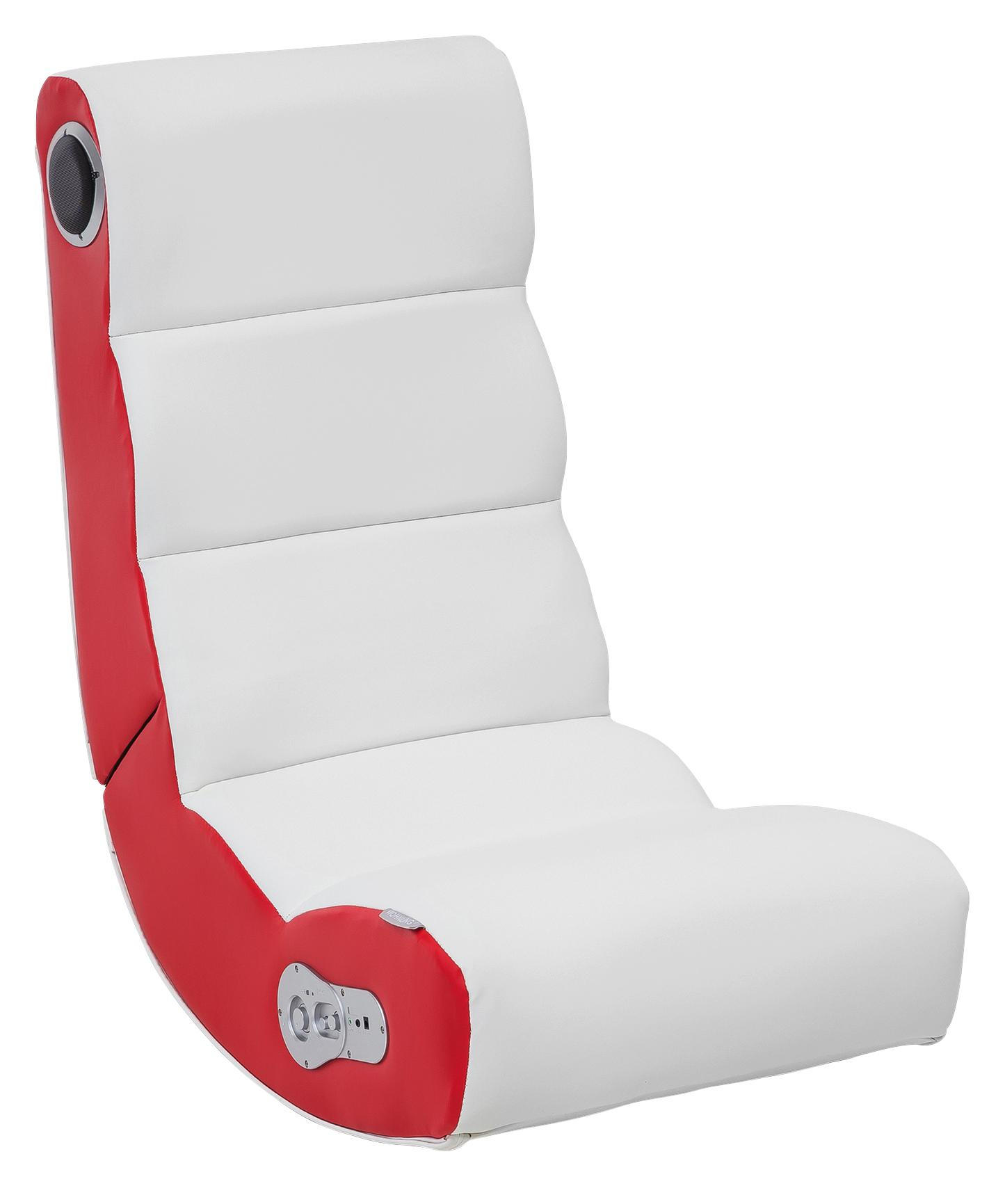 Gamingstuhl in Lederlook Rot, Weiß
