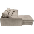 ECKSOFA Taupe Cord  - Taupe/Chromfarben, KONVENTIONELL, Textil/Metall (225/335cm) - Carryhome