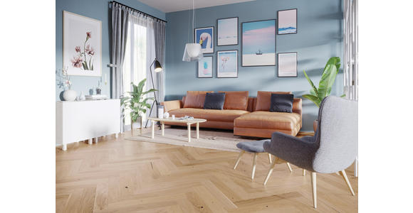 FISCHGRÄT Eiche Lombardy per m² - Eichefarben, Design, Holz (72,5/13/1,4cm) - Ambiente