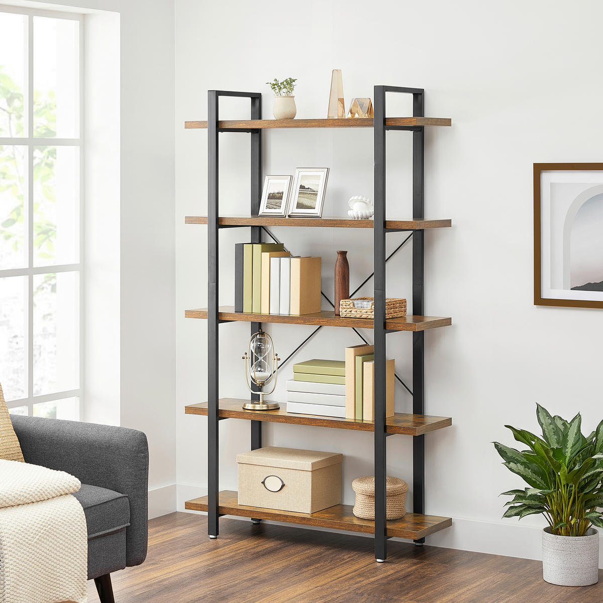 REGAL Braun, Schwarz  - Schwarz/Braun, Basics, Holzwerkstoff/Metall (105/178/34cm) - Boxxx