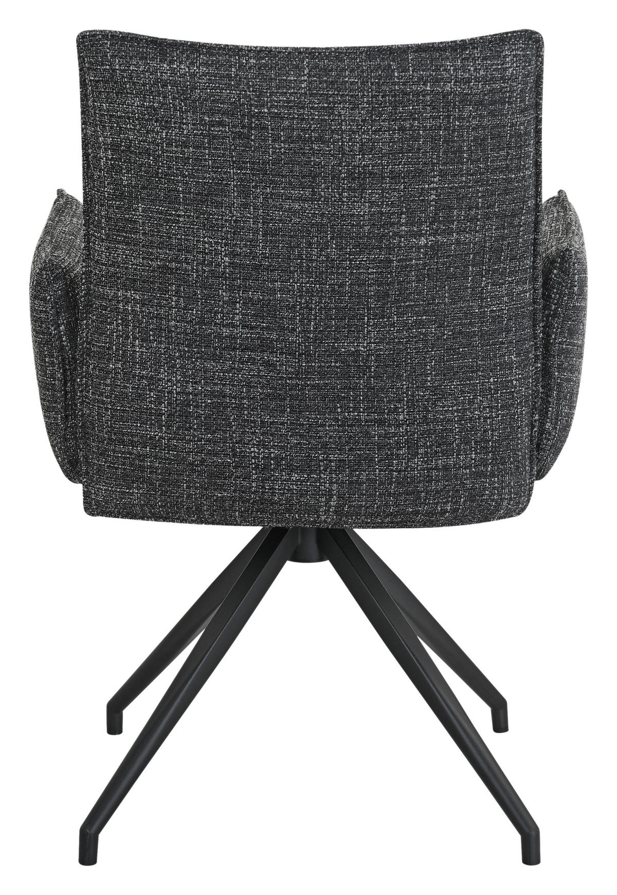 ARMLEHNSTUHL  Sitzfläche 360° drehbar, automatische Rückholfunktion Webstoff  Schwarz  - Schwarz, Design, Textil/Metall (60,5/87/61,5cm) - Novel