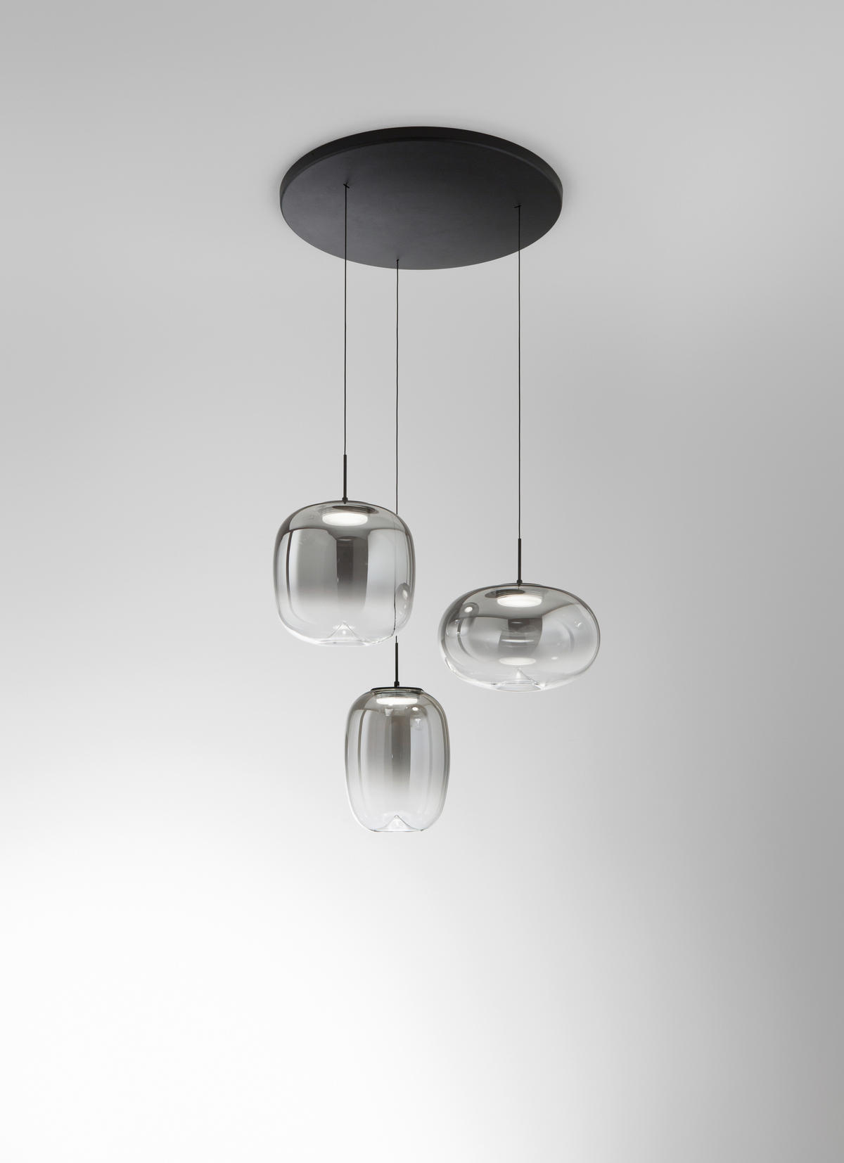 LED-HÄNGELEUCHTE Brio 50/200 cm  - Hellgrau, Design, Glas/Metall (50/200cm)