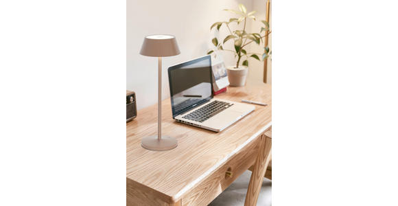 AKKU-TISCHLEUCHTE 11/30 cm  - Taupe/Schwarz, Design, Kunststoff/Metall (11/30cm) - Novel