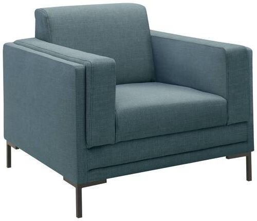 SESSEL Webstoff Petrol    - Silberfarben/Petrol, Design, Textil/Metall (97/82/90cm) - LOOKS by W.Joop