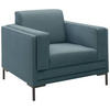 SESSEL Webstoff Petrol    - Silberfarben/Petrol, Design, Textil/Metall (97/82/90cm) - LOOKS by W.Joop