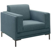 SESSEL Webstoff Petrol    - Silberfarben/Petrol, Design, Textil/Metall (97/82/90cm) - LOOKS by W.Joop
