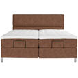 BOXSPRINGBETT 160/200 cm  in Cognac  - Chromfarben/Cognac, KONVENTIONELL, Kunststoff/Textil (160/200cm) - Voleo