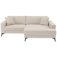 ECKSOFA TED Creme Cord Zierkissen  - Creme/Schwarz, Trend, Textil/Metall (228/174cm) - P & B