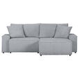 ECKSOFA in Cord Hellgrau  - Hellgrau/Schwarz, KONVENTIONELL, Kunststoff/Textil (250/153cm) - Ambia Home