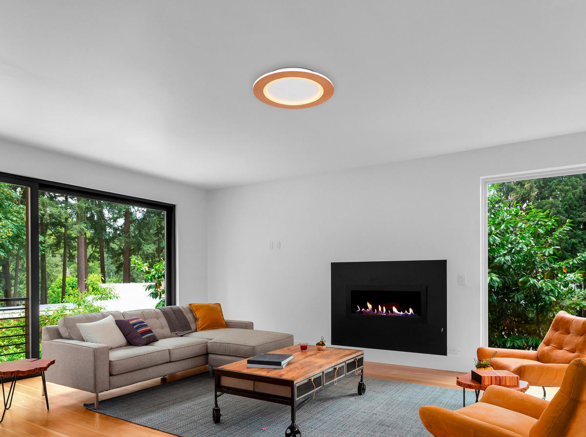 STROPNA LED-SVETILKA   //2700+6500 K/230 V/ - bela/opal, Basics, kovina/umetna masa (40/5cm) - Globo