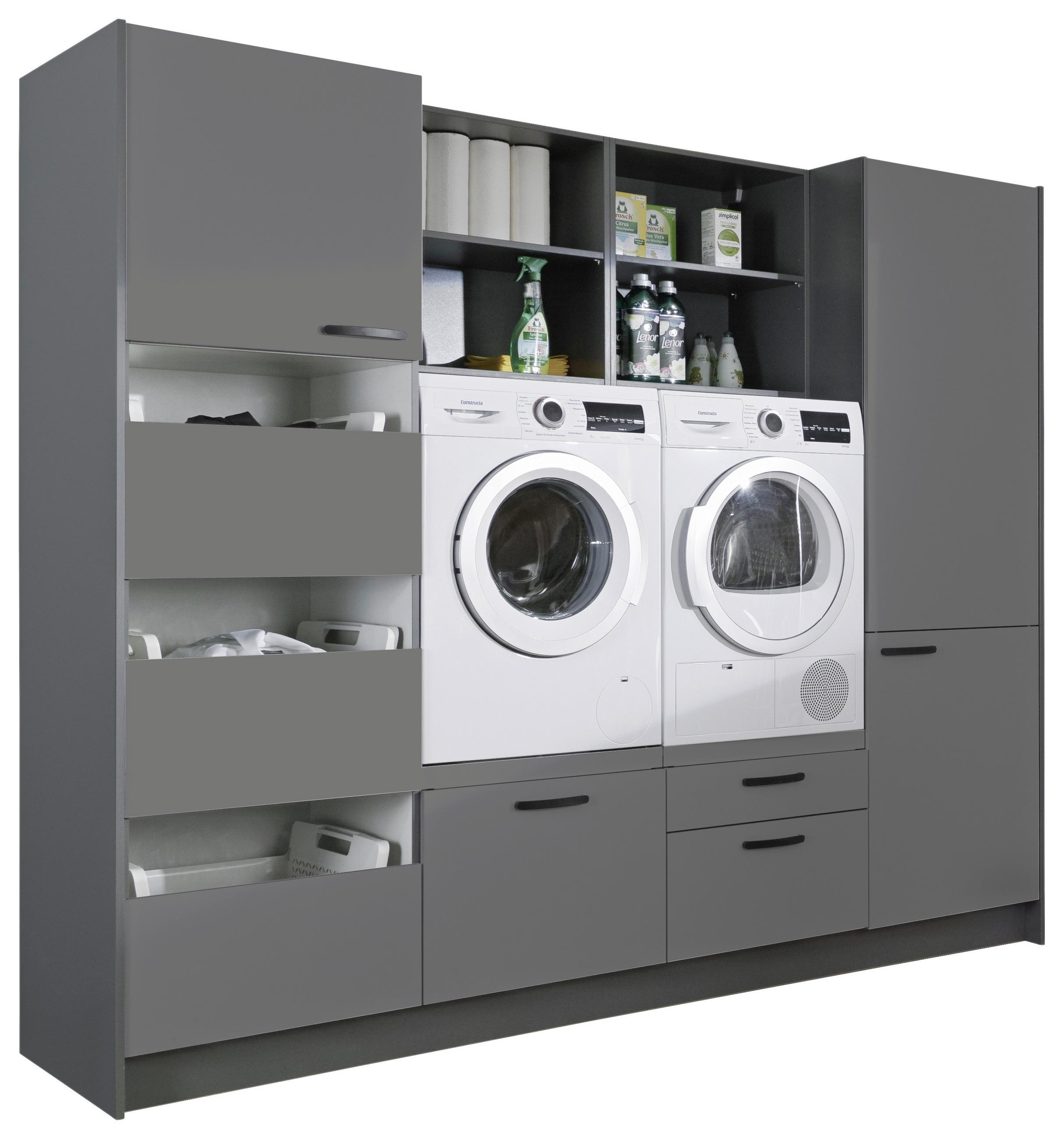 HAUSWIRTSCHAFTSRAUM 245/195/60 cm  in Anthrazit  - Anthrazit, Basics, Holzwerkstoff (245/195/60cm) - Express