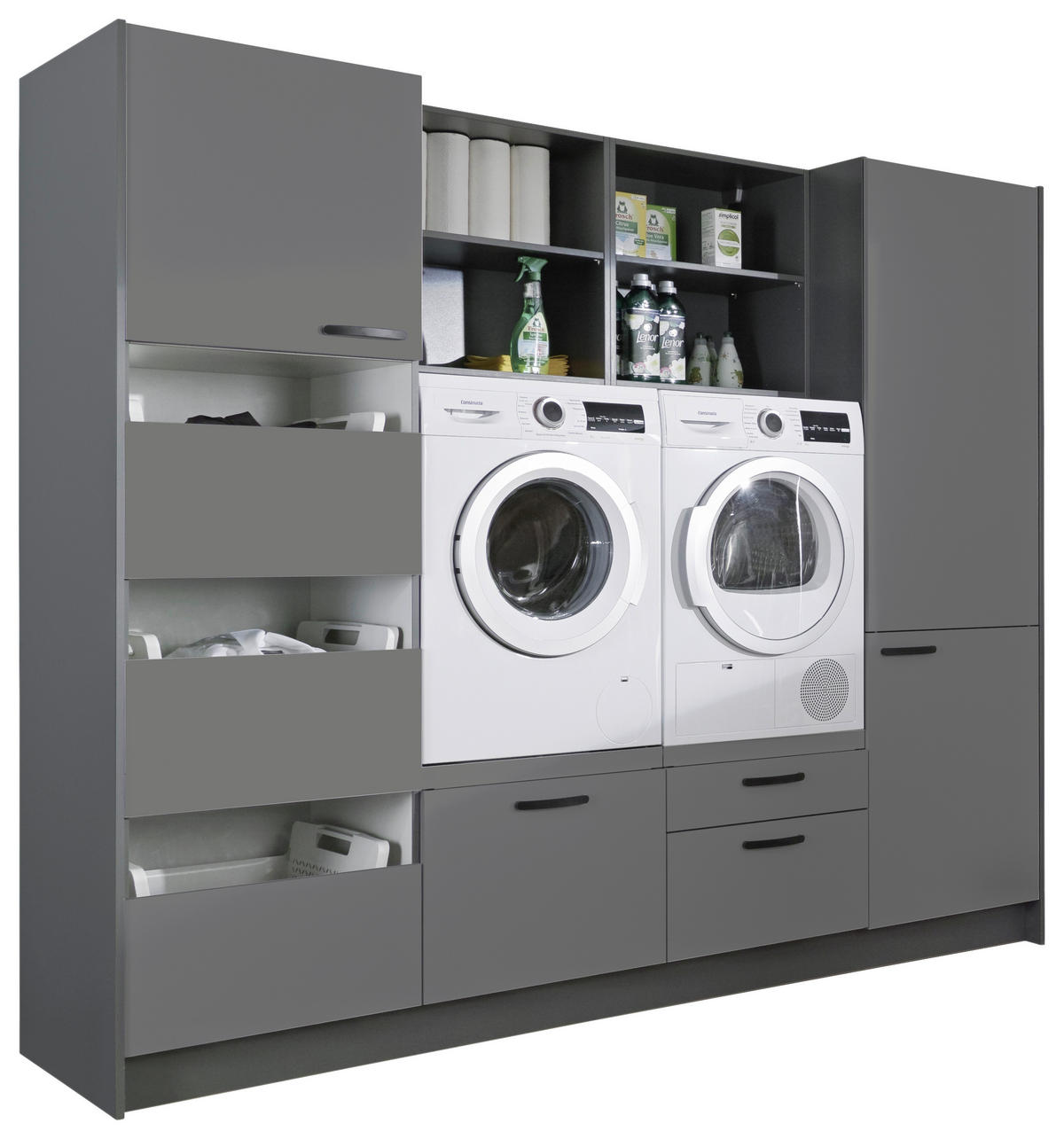 HAUSWIRTSCHAFTSRAUM 245/195/60 cm  in Anthrazit  - Anthrazit, Basics, Holzwerkstoff (245/195/60cm) - Express