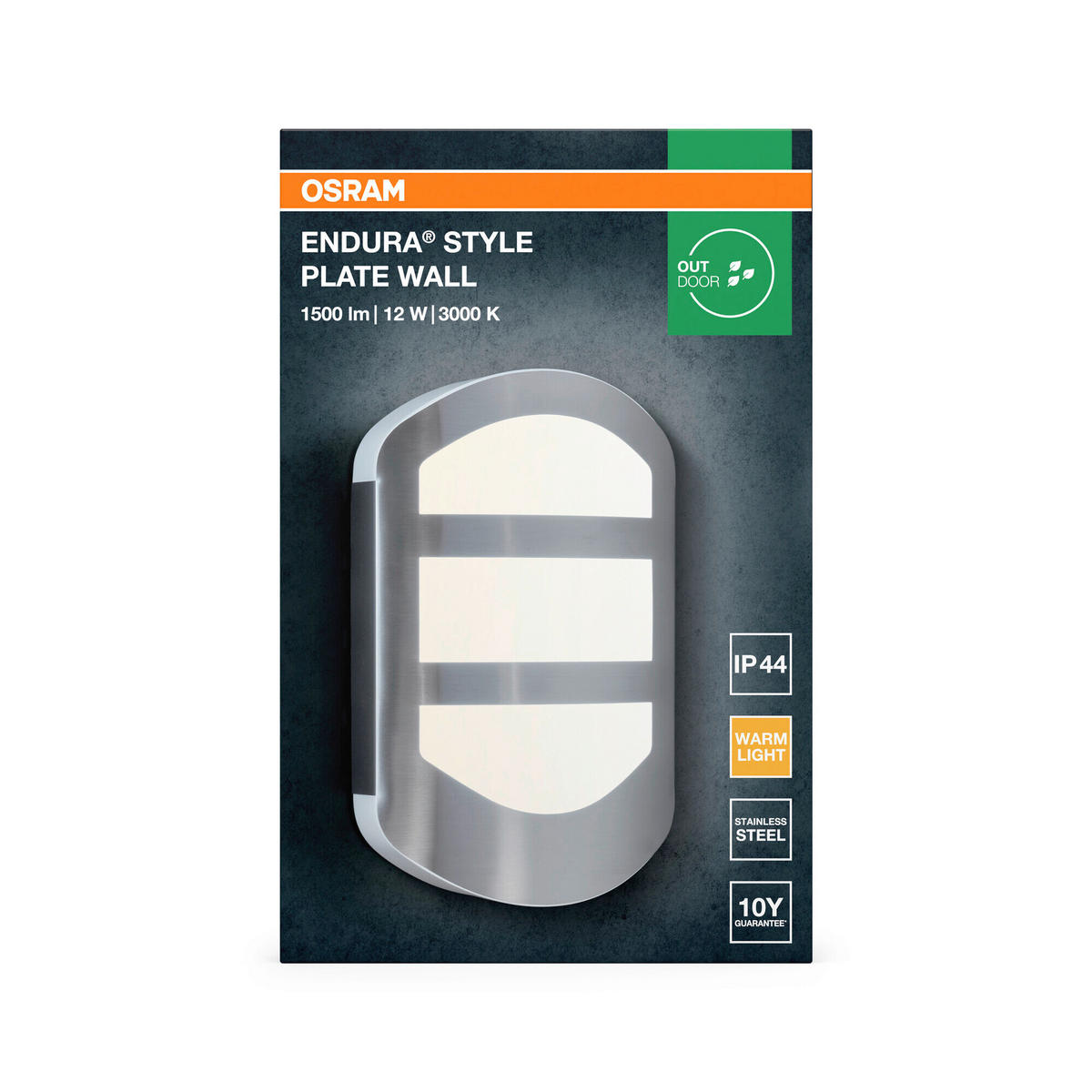 LED-AUßENLEUCHTE 5,4/18/28 cm   - Edelstahlfarben, Basics, Kunststoff/Metall (5,4/18/28cm) - Osram