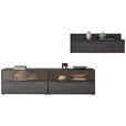 WOHNWAND  in Anthrazit  308/151/49 cm  - Anthrazit/Schwarz, Design, Glas/Holz (308/151/49cm) - Johann Jakob