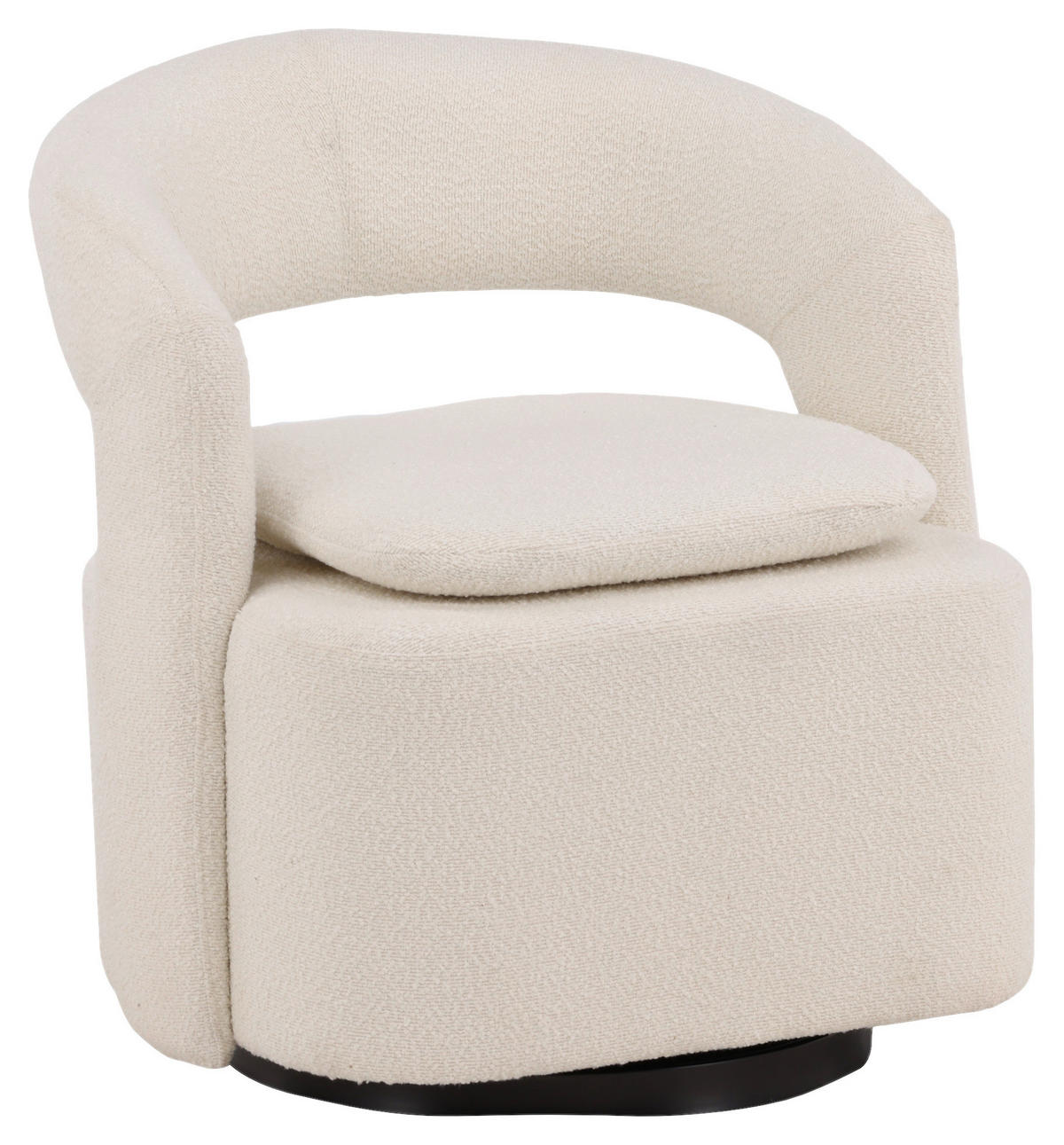 SESSEL in Bouclé Weiß  - Weiß, Design, Textil/Metall (69/75/72cm) - Livetastic