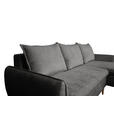 ECKSOFA Graubraun Chenille  - Graubraun/Buchefarben, KONVENTIONELL, Holz/Textil (244/163cm) - Carryhome