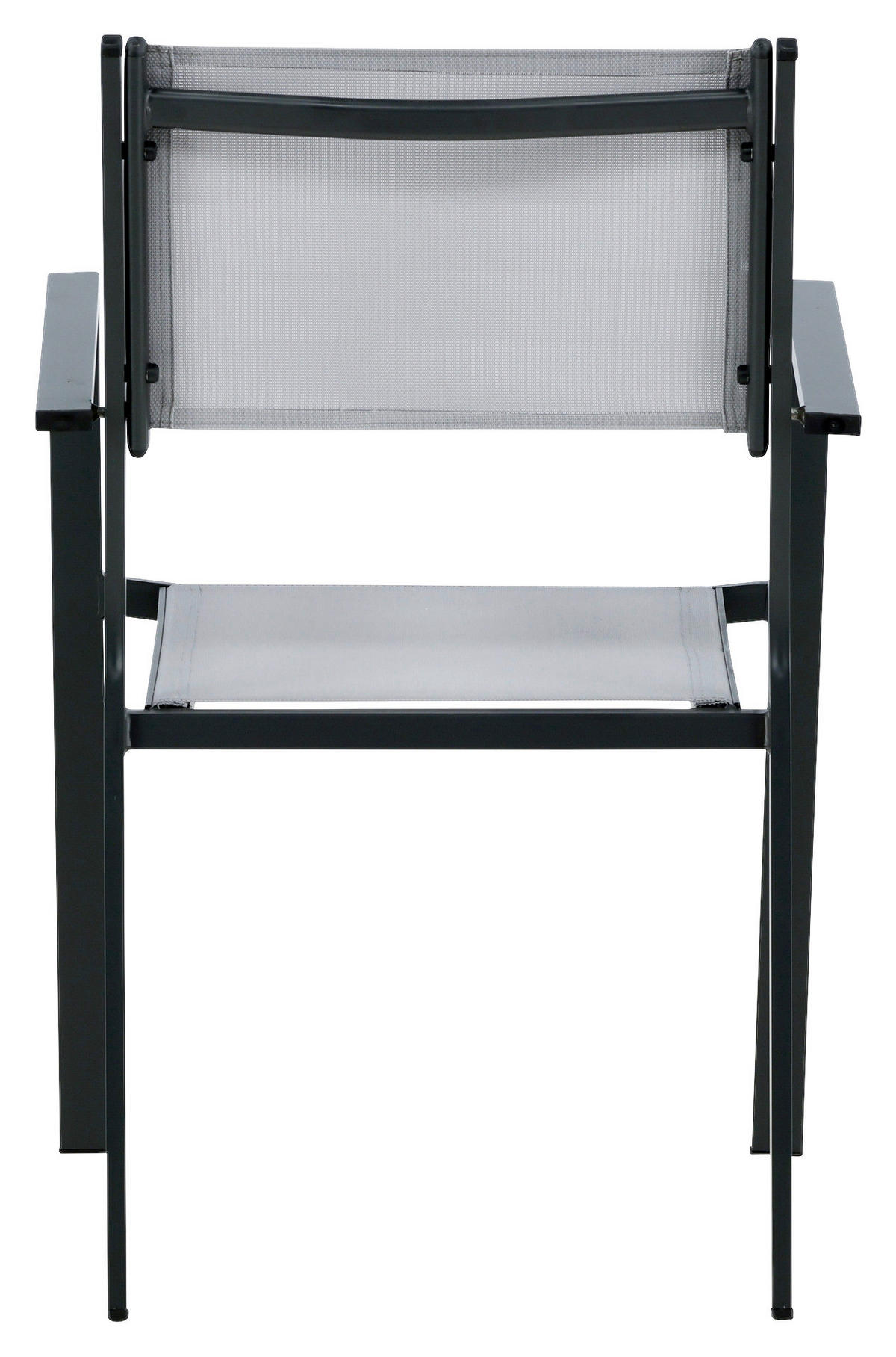 Stapelsessel 2er-Set - Schwarz/Grau, KONVENTIONELL, Textil/Metall (56,5/88/61cm) - Gardenson