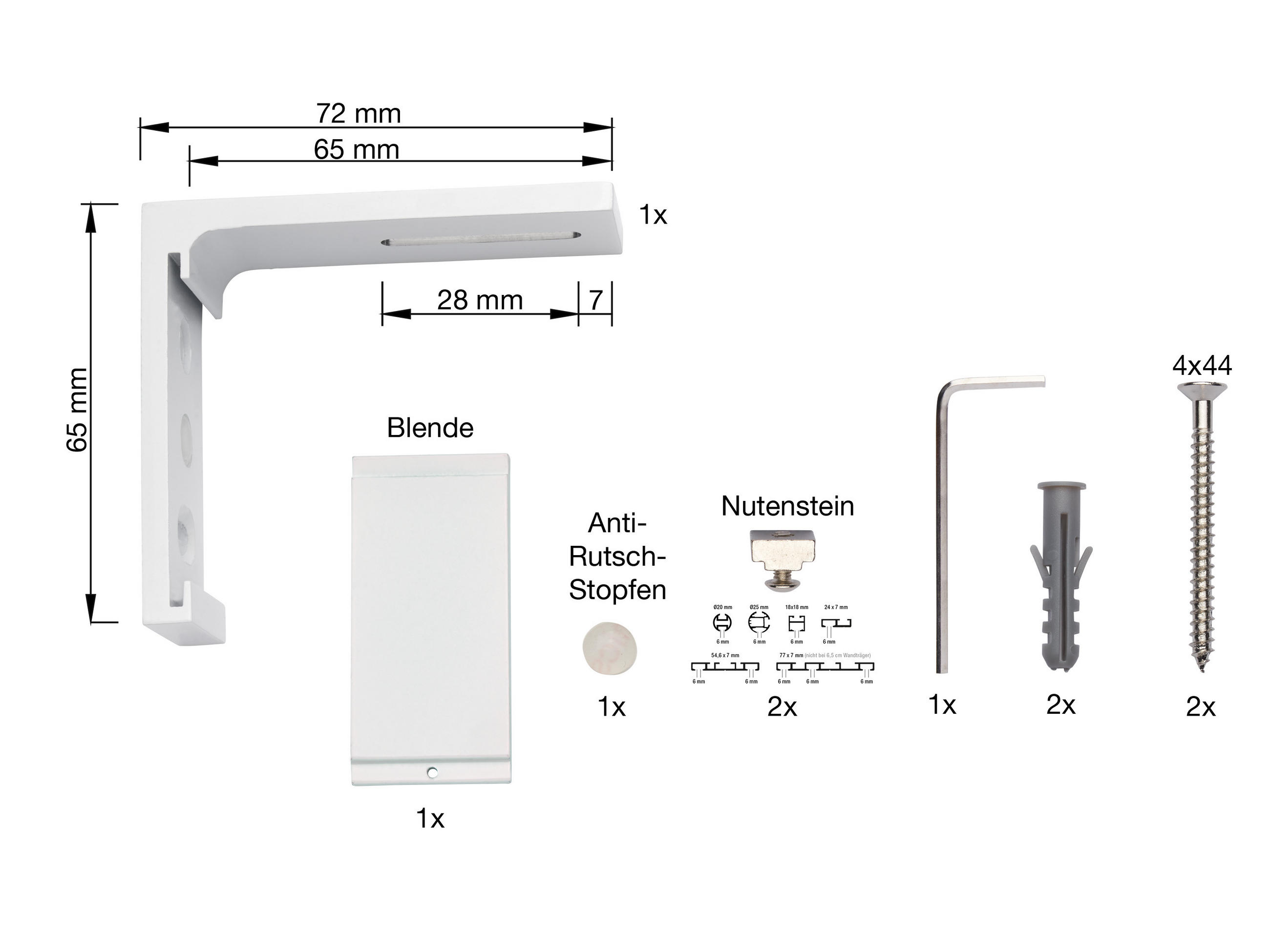 CONSOLE BARĂ  - alb, Basics, metal (6,5/2/2cm) - Homeware