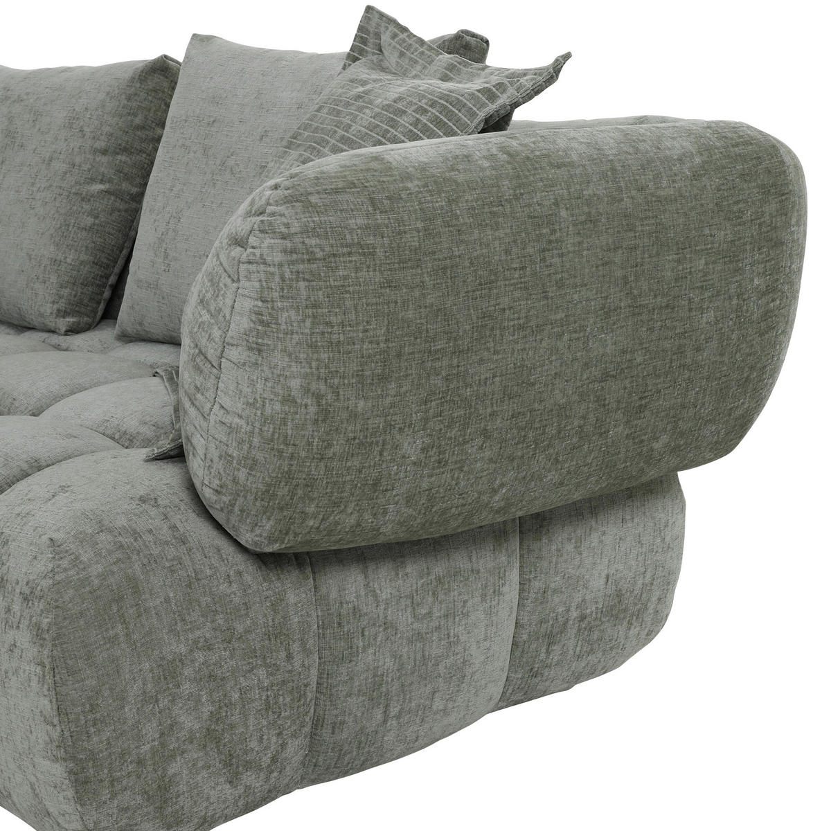 ECKSOFA in Flachgewebe Olivgrün  - Schwarz/Olivgrün, Konventionell, Kunststoff/Textil (156/318cm) - Carryhome
