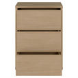 NACHTSCHRANK 50/69/42 cm  - Eichefarben/Silberfarben, Trend, Holzwerkstoff/Kunststoff (50/69/42cm) - Carryhome