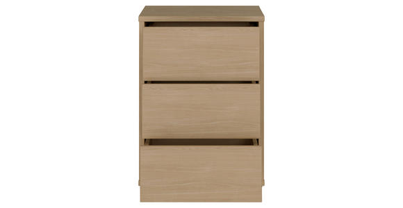 NACHTSCHRANK 50/69/42 cm  - Eichefarben/Silberfarben, Trend, Holzwerkstoff/Kunststoff (50/69/42cm) - Carryhome
