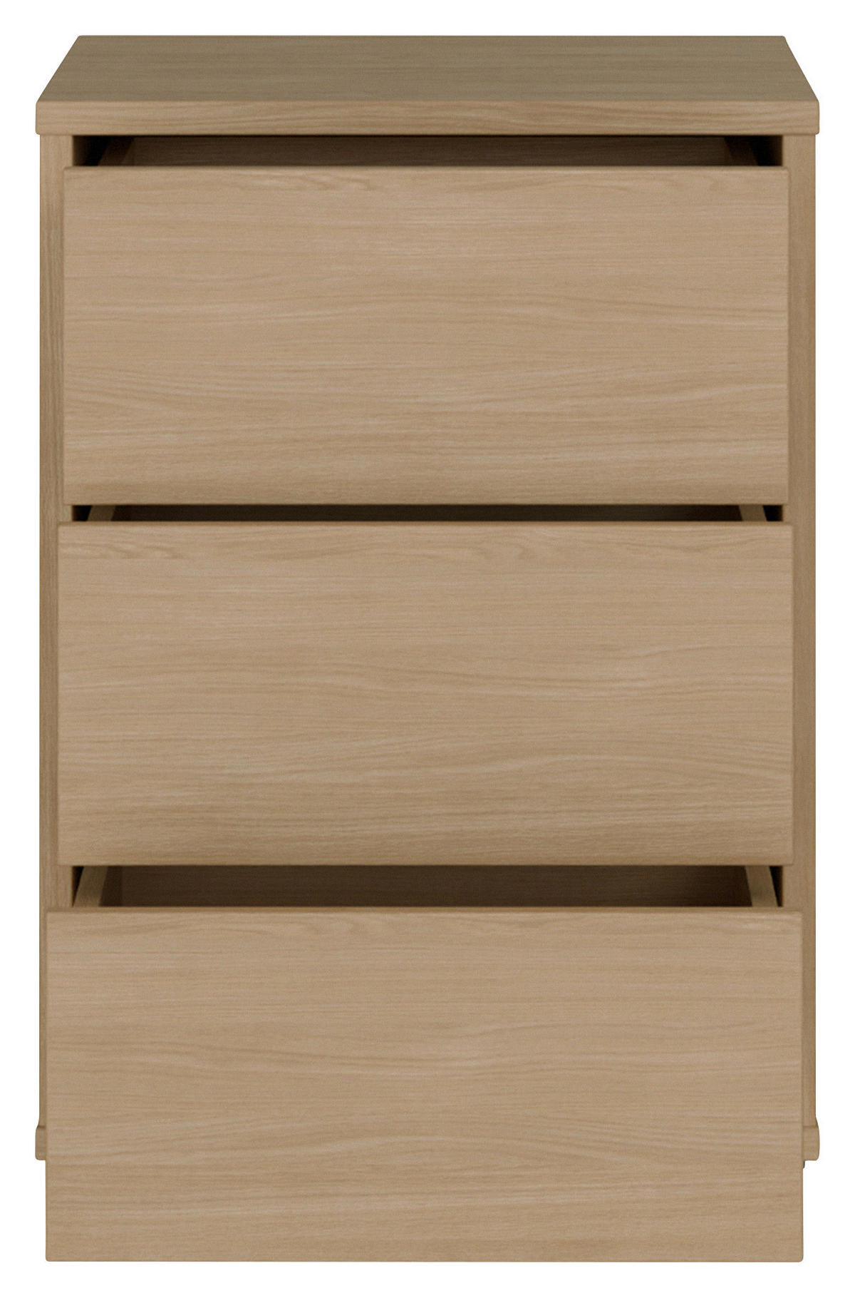 NACHTSCHRANK 50/69/42 cm  - Eichefarben/Silberfarben, Trend, Holzwerkstoff/Kunststoff (50/69/42cm) - Carryhome