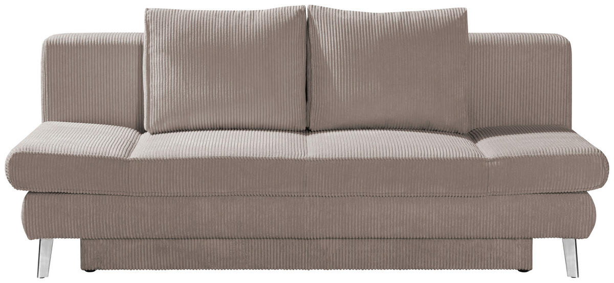 SCHLAFSOFA in Cord Beige  - Chromfarben/Beige, Design, Textil/Metall (200/85/90cm) - Xora