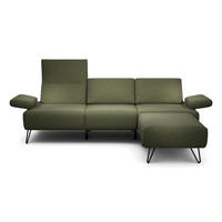 3-SITZER-SOFA in Chenille Waldgrün  - Waldgrün/Schwarz, Design, Textil/Metall (234-264/85/86-94cm) - SENSOO