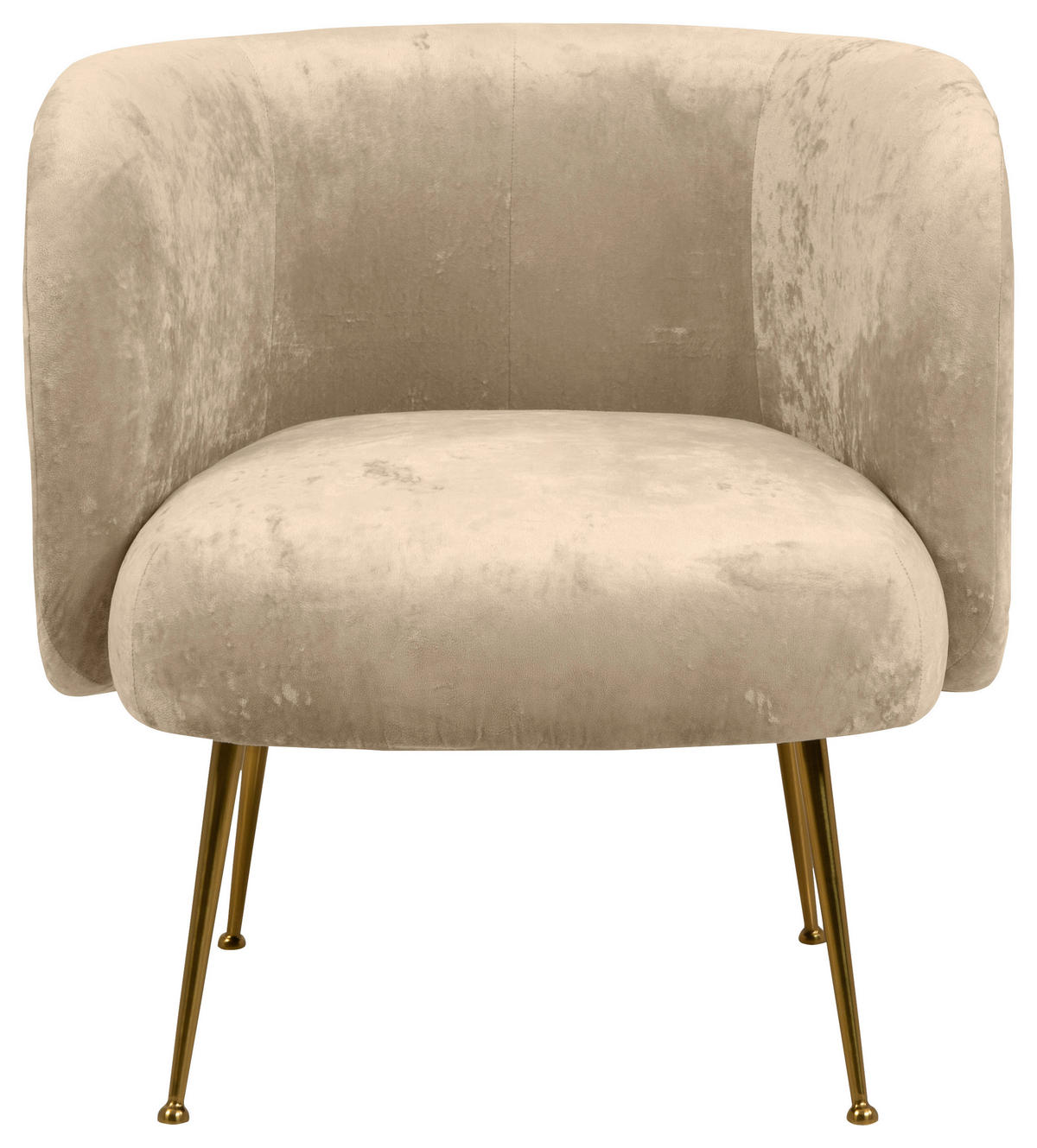 SESSEL in Velours Beige  - Beige/Goldfarben, KONVENTIONELL, Textil (74/77/70cm) - MID.YOU