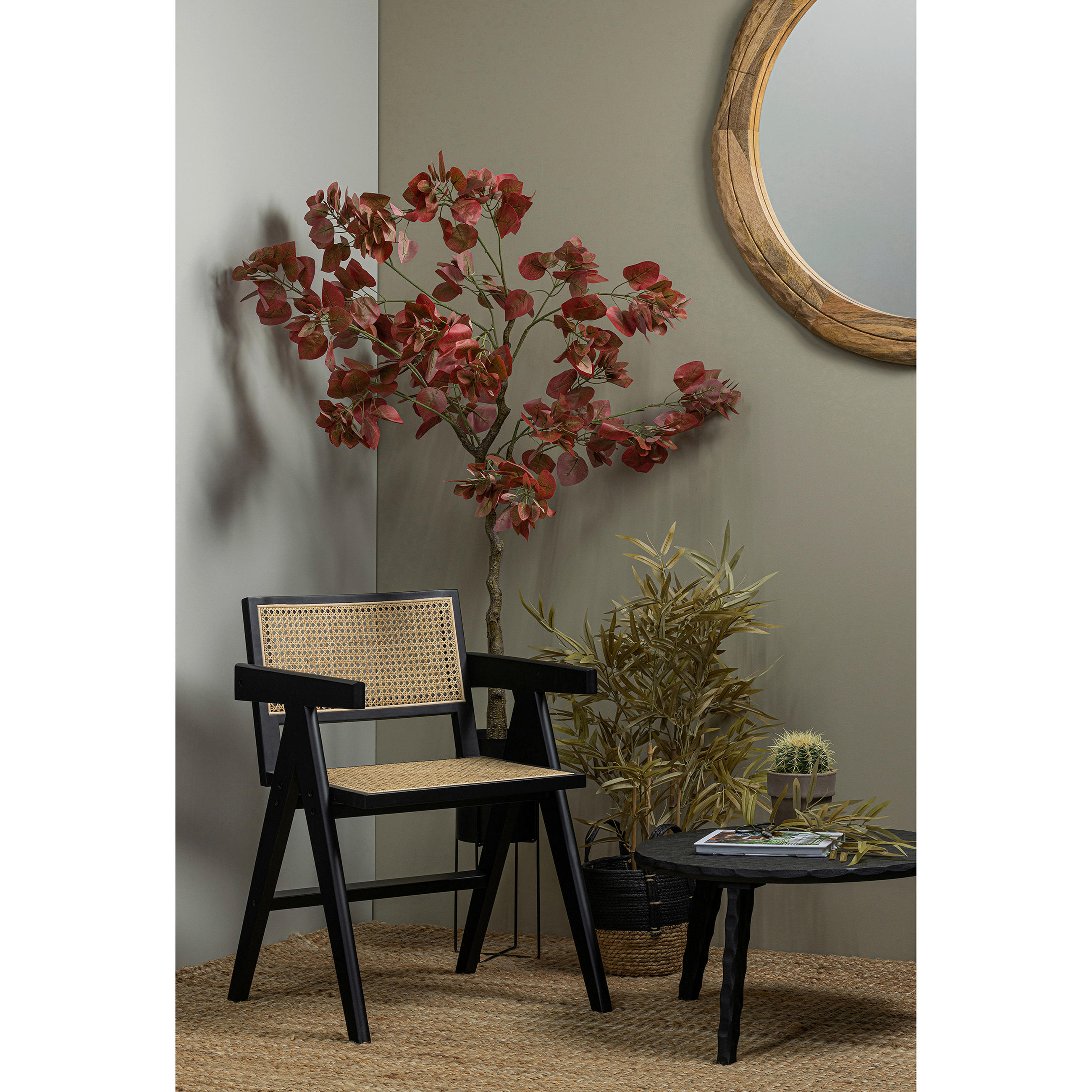 ARMLEHNSTUHL  in  - Schwarz/Naturfarben, Design, Holz (54/80/54cm) - Livetastic