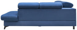 ECKSOFA Blau Velours  - Blau/Schwarz, MODERN, Textil/Metall (272/212cm) - MID.YOU