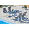 GARTENTISCH 158/90/68 cm Metall, Kunststoff rechteckig  - Edelstahlfarben/Dunkelgrau, MODERN, Kunststoff/Metall (158/90/68cm) - Amatio