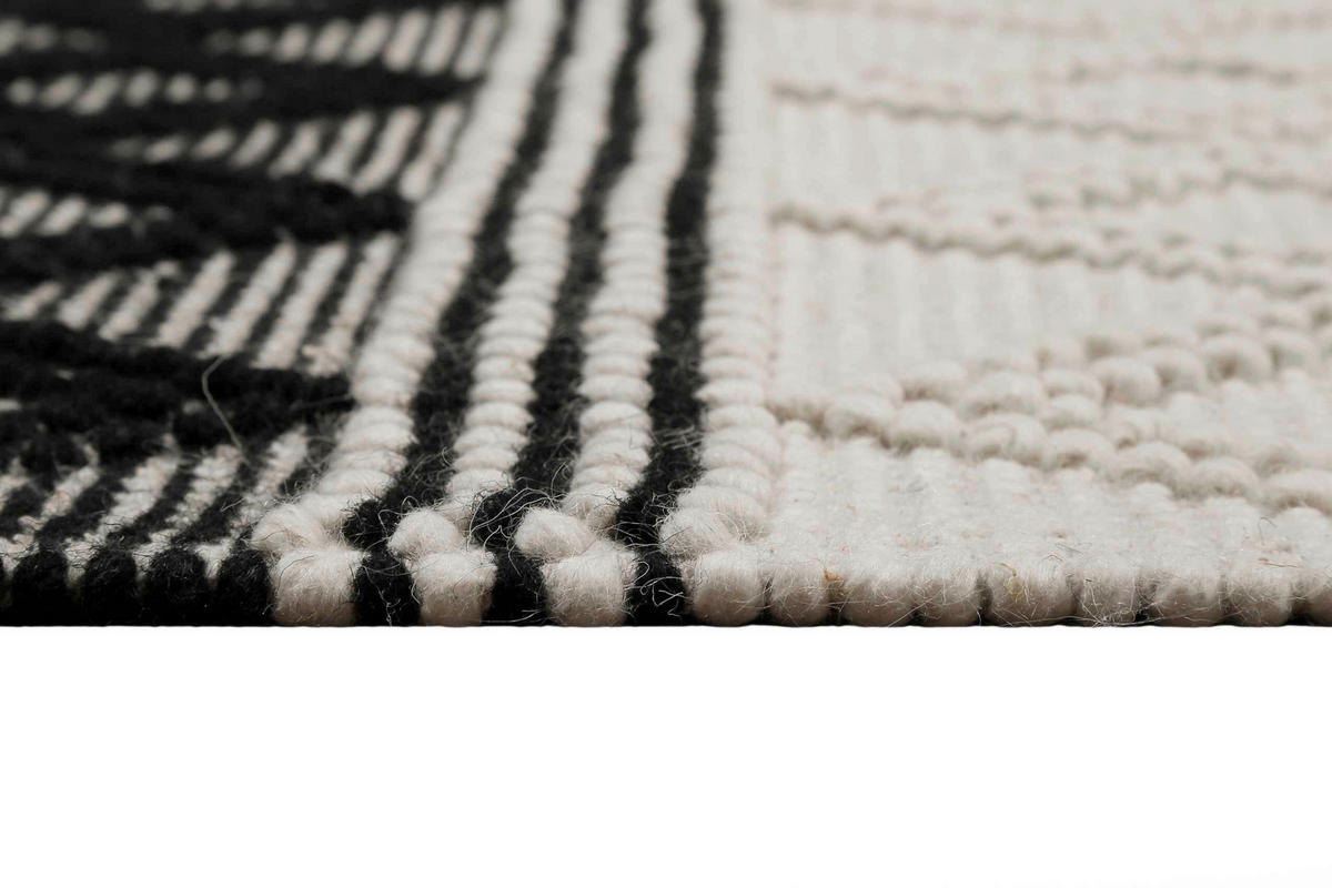 HANDWEBTEPPICH 160/230 cm Cara Creme, Schwarz  - Creme/Schwarz, Design, Textil (160/230cm) - Esprit