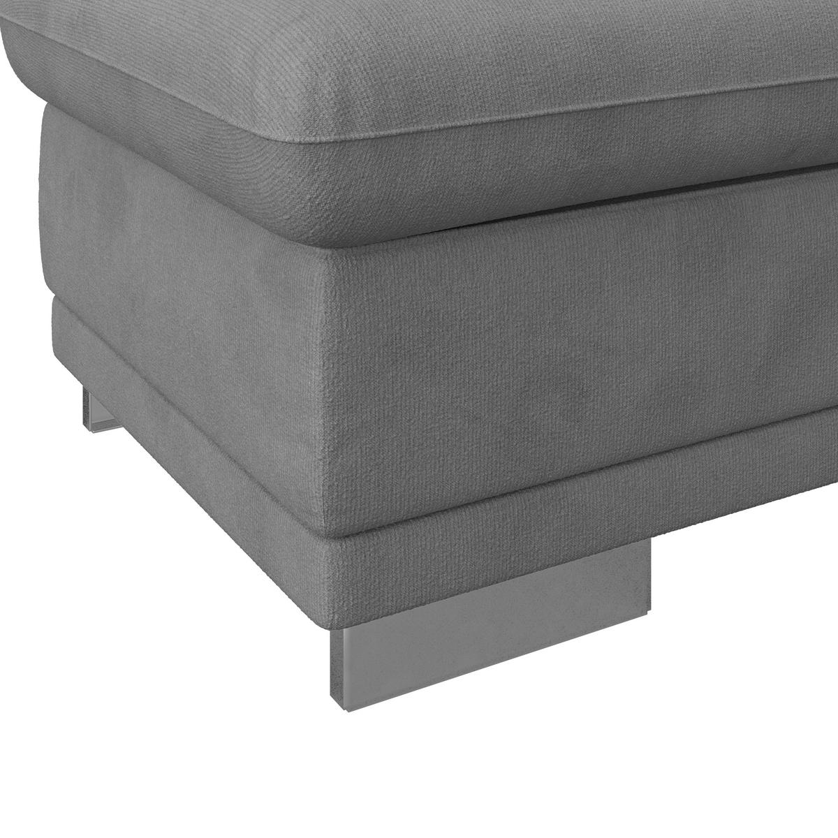 HOCKER Mikrofaser Dunkelgrau  - Chromfarben/Dunkelgrau, KONVENTIONELL, Textil/Metall (97/47/67cm) - MID.YOU