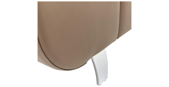 DREISITZER-SOFA Echtleder Hellbraun - Hellbraun/Chromfarben, Natur, Leder/Holz (217/100/105cm) - Valnatura