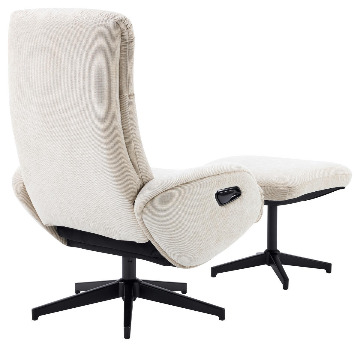 RELAXSESSELSET BASTY Webstoff Hocker    - Beige/Schwarz, Design, Textil/Metall (75/107/77cm) - Livetastic