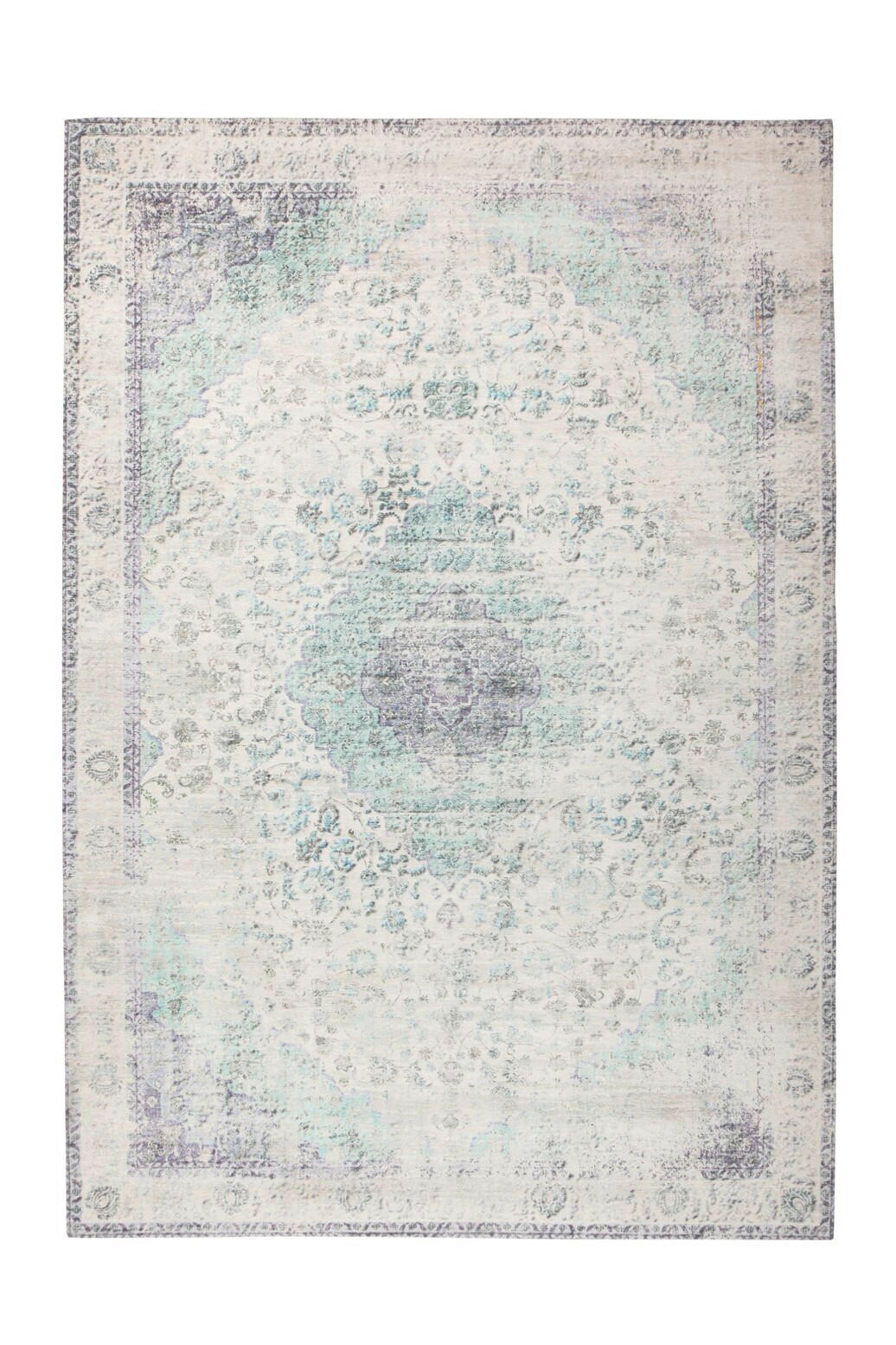 FLACHWEBETEPPICH 140/200 cm Vintage 8401 Elfenbein / Mint Creme, Mintgrün  - Creme/Mintgrün, KONVENTIONELL, Textil (140/200cm)
